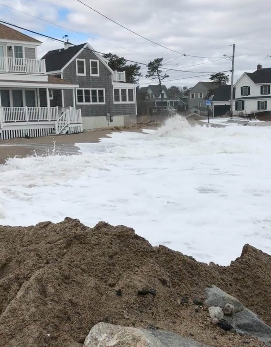 Another round of flooding in Camp Ellis. Worse than expected. Tide