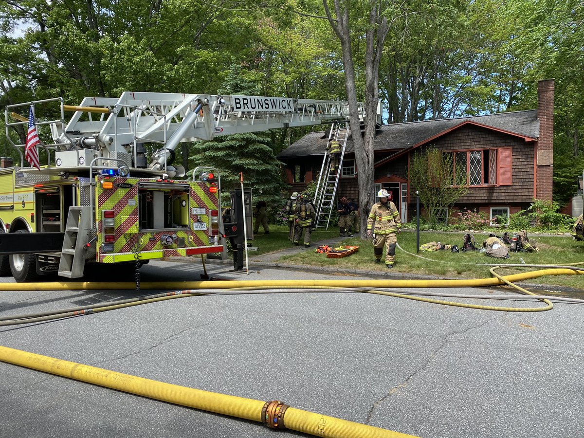 Fire crews are responding to a fire at 72 Hennessey Street in Brunswick. Multiple other towns have responded. Crews appear to be packing up  