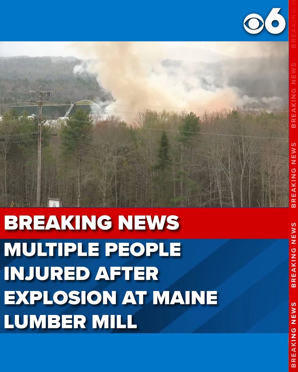 Officials say multiple people are hurt after an explosion and massive fire at a lumber mill in Searsmont, Maine on Friday